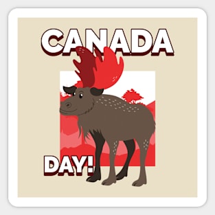 Canada Day Moose Sticker